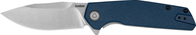 Kershaw 2036 Lucid  3.20" Folding Clip Point Plain Stonewashed 8Cr13MoV SS Blade/Blue/Stonewashed Glass Filled Nylon/SS Handle Includes Pocket Clip - 2036 - 087171063683