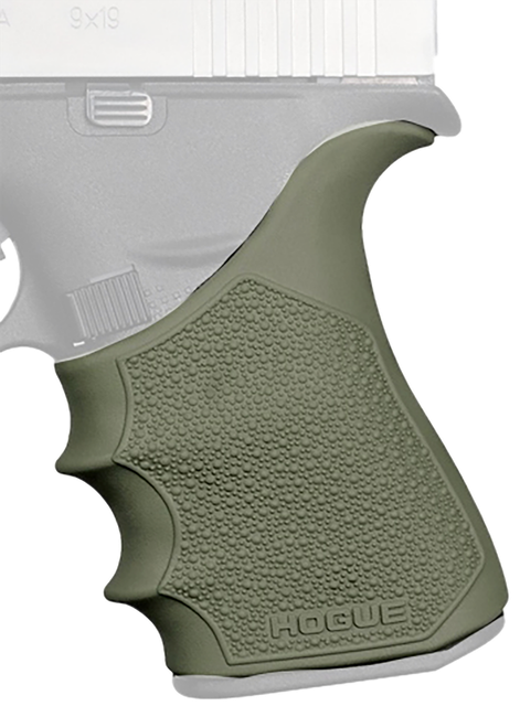Hogue Handall Beavertail Grip Sleeve OD Green Rubber for Handguns