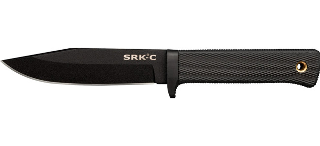 Cold Steel CS-49LCKD SRK Compact 5" Fixed Plain Black Tuff-Ex Finish SK-5 Steel Blade/Black Kray-Ex Handle Includes Sheath - CS49LCKD - 705442019282