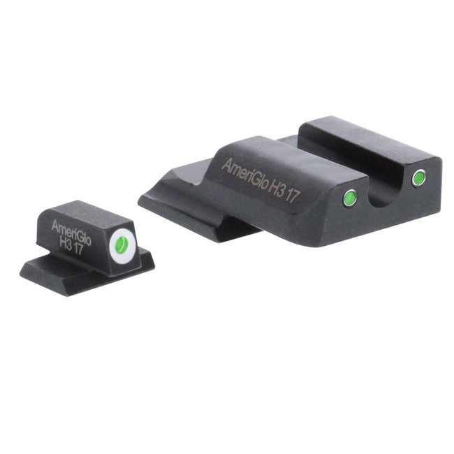 AmeriGlo SW145 Tritium Front Rear Smith and Wesson M P Shield White Green - SW145 - 644406905998