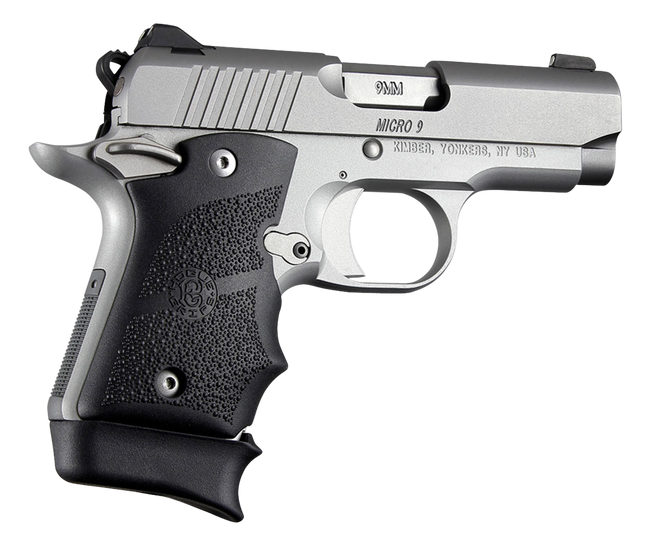 Hogue 39080 Rubber Grip  Cobblestone Black with Finger Grooves for Kimber Micro 9