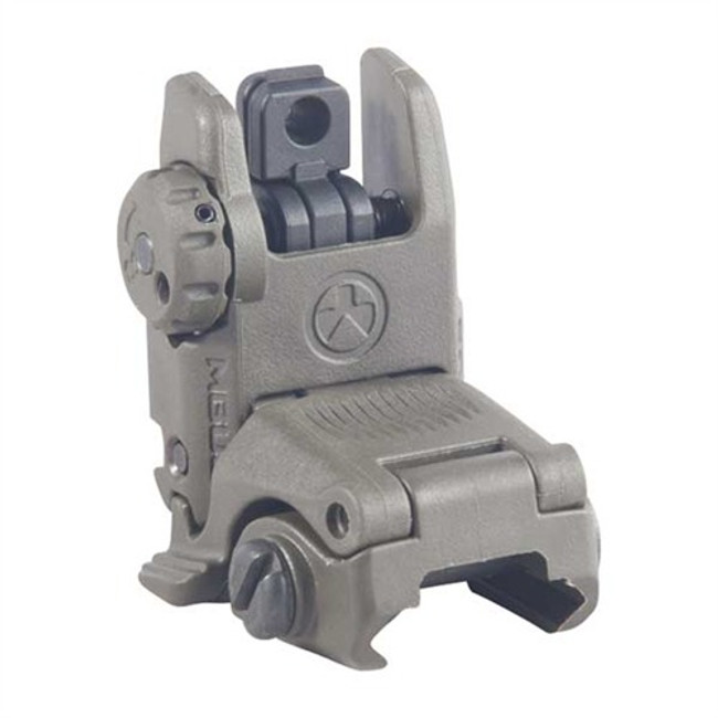 Magpul MAG248-ODG MBUS Sight Rear  Olive Drab Green Polymer, Spring-Loaded Flip Up for AR-15/ M16