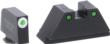 AmeriGlo GL152 Glock Optic Compatible Sight Set Green Tritium Front White Rear