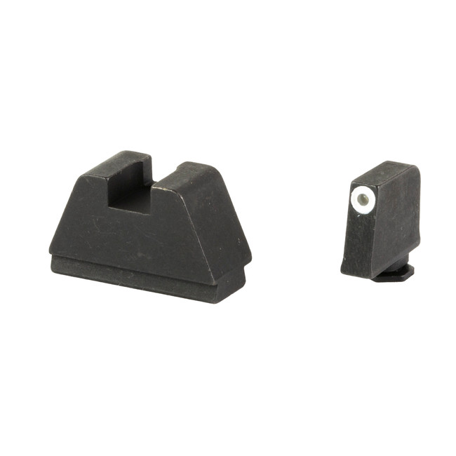 AmeriGlo GL491 Optic Compatible Sight Set for Glock  3XL Tall Green Tritium White Outline Front Sight-Black Rear Sight