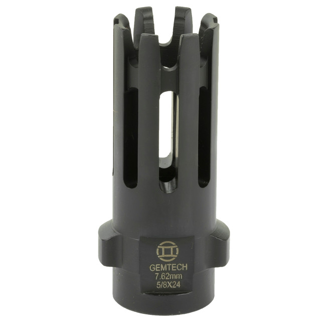 Gemtech 12153 Quickmounts Flash Hider Black Steel with 5/8"-24 tpi Threads & 2.40" OAL for 7.62mm AR-Platform