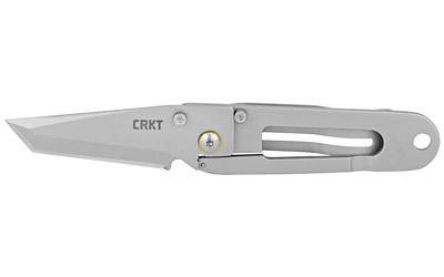 CRKT 5500 K.I.S.S.  2.25" Folding Tanto Plain Bead Blasted 3Cr13MoV SS Blade/Bead Blasted Stainless Steel Handle Includes Pocket Clip - 5500 - 794023550009