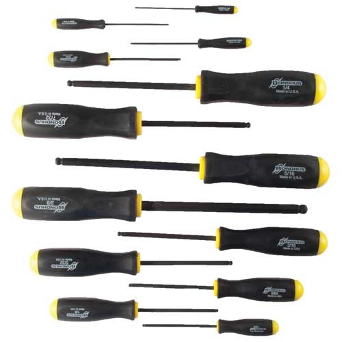BONDHUS 6-PIECE METRIC HEX SCREWDRIVER SET - 1.5MM-5MM