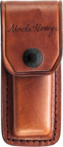 Schrade Uncle Henry Smokey Lockback Folding Knife 2-7/8" Clip Point Blade Wood with Leather Sheath