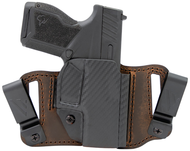 Versacarry INS201G19 Insurgent Deluxe IWB/OWB Brown Polymer Belt Clip Fits Glock 19 Right Hand