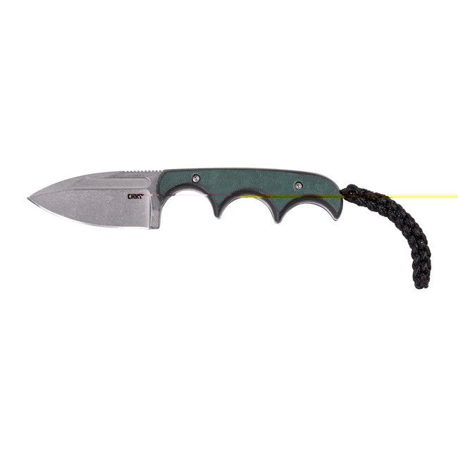 CRKT 2396 Minimalist  2.15" Fixed Spear Point Plain Stonewashed 8Cr13MoV SS Blade/Green Polished Resin Infused Fiber Handle