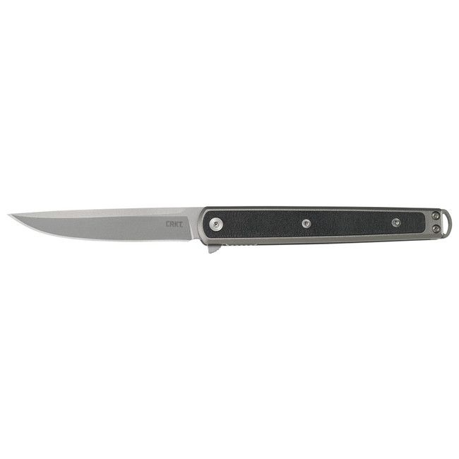 CRKT 7123 Seis  3.32" Folding Plain Bead Blasted 4116 Stainless Steel Blade/Black GRN Handle Includes Pocket Clip