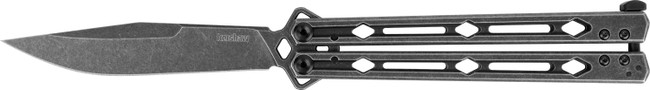 Kershaw Lucha Folding Knife 4-3/5" Drop Point Blade Blackwash - 5150BW - 087171060446