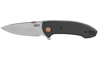 CRKT 4620 Avant  3.18" Folding Spear Point Plain Satin 8Cr14MoV SS Blade/ Black Carbon Fiber/G10 Handle Includes Pocket Clip - 4620 - 794023462005