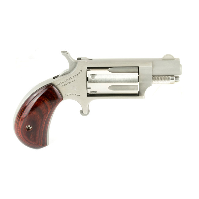 NAA 22MSC Mini-Revolver Combo 22 LR/.22 WMR Matte Stainless/Wood 1.13 in. 5 rd. - 22MSC - 744253000232