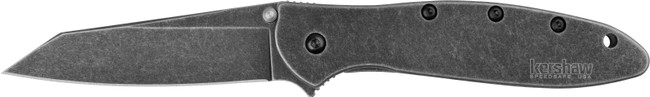 Kershaw Random Leek Reverse Tanto Assisted Folding Knife (3" BlackWash) - 1660RBW - 087171060965