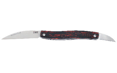 CRKT 4810 Forebear  1.06"/2.29" Folding Wharncliffe Satin 12C27 Sandvik Blade, Black/Red G10 Handle - 4810 - 794023481006