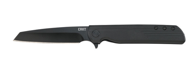 CRKT 3802K LCK + Blackout 3.24" Folding Tanto Plain Black Oxide 8Cr13MoV SS Blade/ Black GRN Handle Includes Pocket Clip - 3802K - 794023380200
