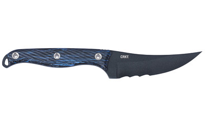 CRKT 2709B Clever Girl  4.60" Fixed Veff Serrated Black Powder Coated SK-5 Steel Blade, Blue Marbled G10 Handle - 2709B - 794023270921