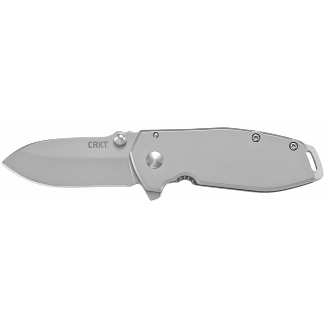 CRKT 2492 SQUID Assisted 2.37" Folding Drop Point Plain Bead Blasted 8Cr14MoV SS Blade/Stonewashed 2Cr13 Stainless Handle Includes Pocket Clip
