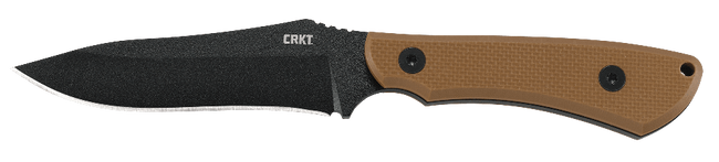 CRKT 2083 Ramadi  4.37" Fixed Plain Black Matte Baked-On Anti Rust SK-5 Steel Blade/Coyote Textured G10 Handle Includes Sheath - 2083 - 794023208306