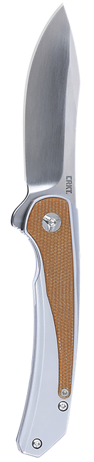 CRKT 6070 Padawan  3.01" Folding Wharncliffe Plain Brushed Satin 14C28N Steel Blade, SS w/G10 Coyote Tan Overlays Handle