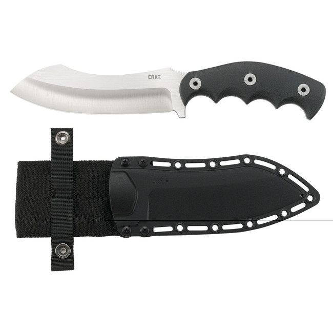 CRKT 2866 Catchall  5.51" Fixed Sheepsfoot Plain Brushed Satin 8Cr13MoV SS Blade/Black GRN w/Rubber Overlay Handle Includes Sheath