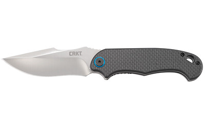 CRKT 7920 P.S.D.  3.63" Folding Plain Satin 4116 Stainless Steel Blade/ Black Carbon Fiber/G10 Handle Includes Pocket Clip - 7920 - 794023792003