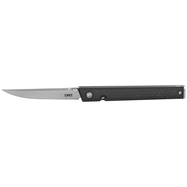 CRKT 7096 CEO  3.11" Folding Plain Satin 4116 Stainless Steel Blade/ Black GRN Handle