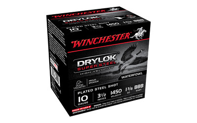 Winchester Ammo SSH10BBB Drylok Super Steel High Velocity 10Gauge 3.50" 1 3/8oz BBBShot 25 Per Box/10 Case - SSH10BBB - 020892011793