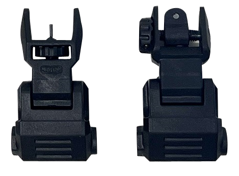 NcStar VG166 Picatinny Low Profile Front and Rear Sight Set  Black Polymer                                                                                                                              