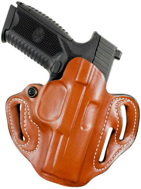 DeSantis Gunhide 002TB8WZ0 Speed Scabbard  OWB Tan Leather Belt Slide Fits Springfield Prodigy w/wo Red Dot Fits 5" Barrel