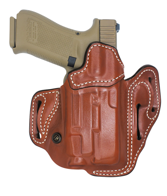DeSantis Gunhide 201TA0RZ0 Vengeance Scabbard  OWB Tan Leather Fits Glock 17/22/31 w/SURFR X300 OR, Belt Slide                                                                                          