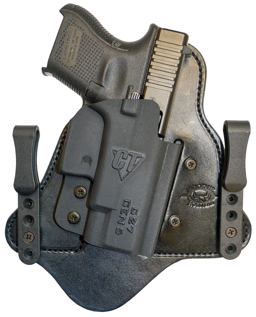 Comp-Tac C225GL234RBSN MTAC  IWB Black Kydex/Leather Belt Clip Fits Glock 48 Right Hand                                                                                                                 