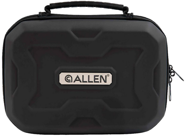 Allen 829 EXO  Handgun Case Black Polymer, Molded Carry Handle, Egg Crate Foam & Lockable Zippers 9" x 6.25" Interior Dimensions