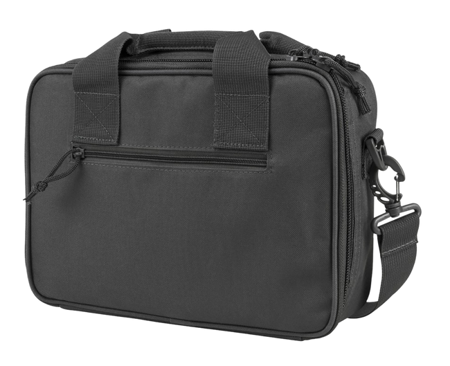 NcStar CPDX2971U VISM Double Pistol Range Bag w/Mag Pouches Heavy Duty Lockable Zippers For Compliance Padded Carry Handles Adjustable Shoulder Strap Urban Gray