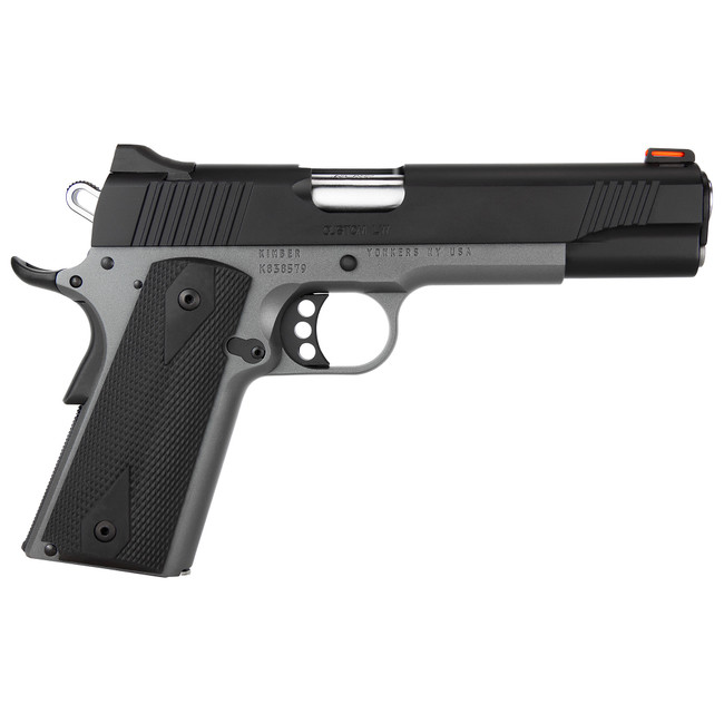 Kimber Mfg, Inc 3700693 Custom LW Shadow Ghost 45 ACP 8+1 5" Stainless Match Grade Barrel, KimPro Black Serrated Stainless Steel Slide, KimPro Gray Aluminum Frame w/Beavertail, Black Hogue Rubber Grip - 3700693 - 669278376936