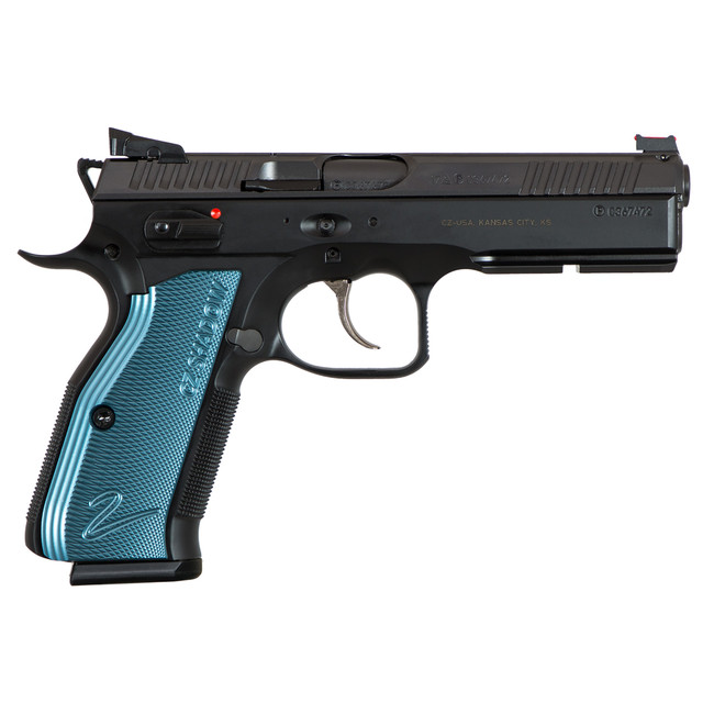 CZ Shadow 2 9mm Luger 4.89" Barrel 17 Rounds Nitride Finish Blue Grips - 91257 - 806703912578