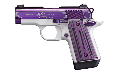 Kimber Mfg, Inc 3300214 Micro 9  9mm Luger 7+1 3.15" Stainless Ramped Steel Barrel, Purple PVD w/Border Engraving Stainless Steel Serrated Slide, Kimpro II Silver Aluminum Frame, Black/Purple G10 Grip - 3300214 - 669278332147
