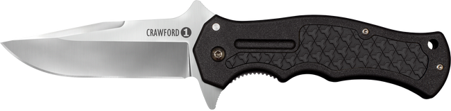 Cold Steel CS20MWCB Crawford 1 3.50" Folding Clip Point Plain 4034 SS Blade Black w/Traction Inlays GRN Handle Includes Pocket Clip