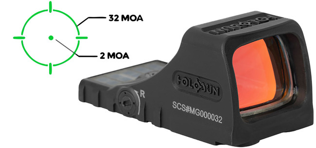 Holosun SCS-M-GR Solar Charging Red Dot Glock MOS Optics Green Circle Multi-Reticle - SCSMGR - 810047071679