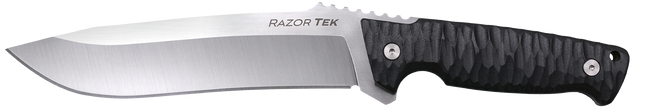 Cold Steel CSFX65RZR Razor Tek  EDC 6.50" Fixed Clip Point Plain Satin 4116 Krupp SS Blade, 6.13" Black Textured