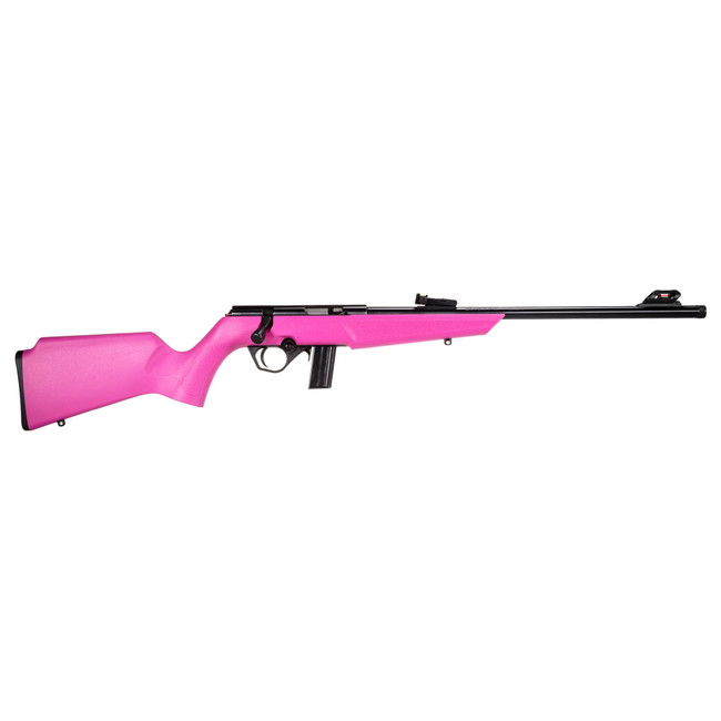 Rossi Compact Bolt Action Rimfire Rifle - Black / Pink | .22 LR | 16.5" Barrel | 10rd | Polymer Stock - RB22L1611P - 754908321605