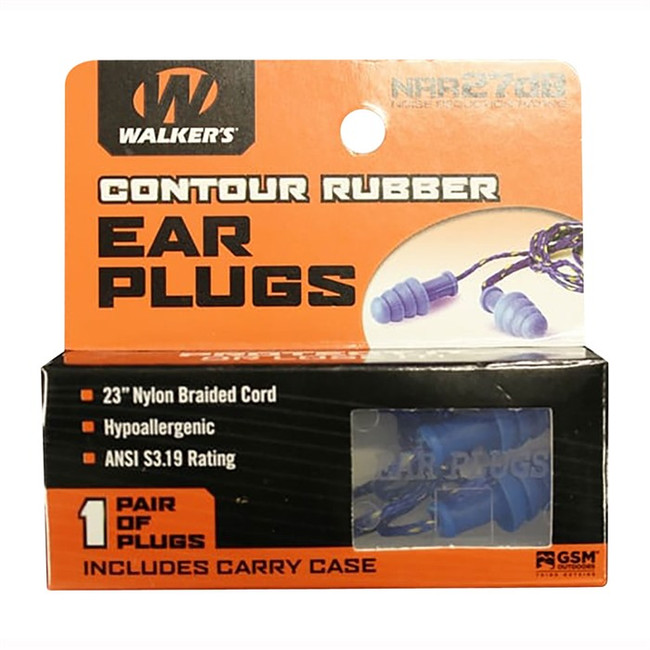 WALKER'S 1PK BL CRDED EARPLUG