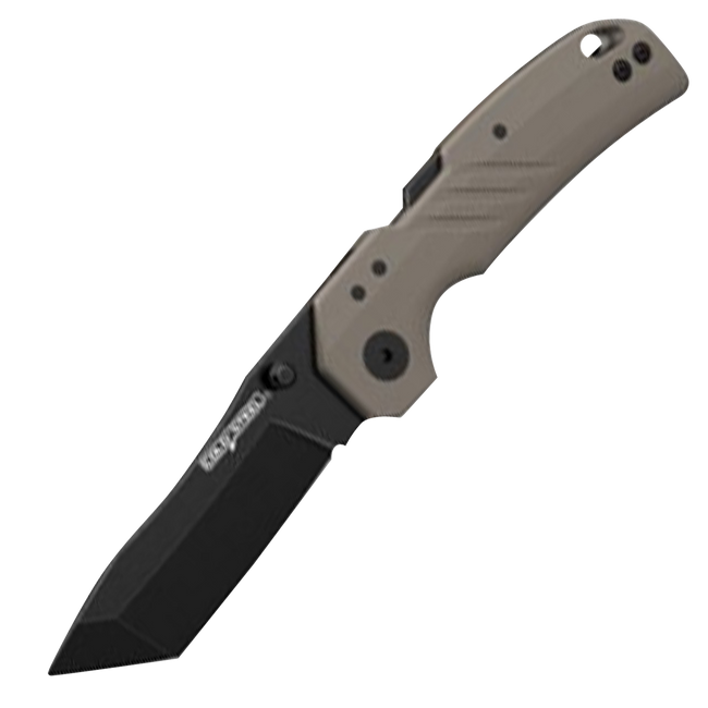 Cold Steel CSFL30DPLTBFZ Engage  3" Folding Tanto Plain Black PVD Stonewashed 4116 SS Blade/4.11" Flat Dark Earth GFN Handle Includes Belt Clip