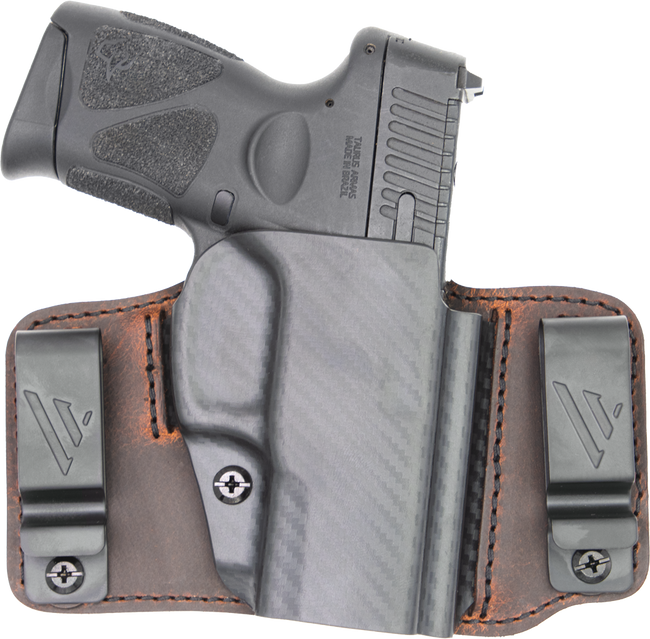 Versacarry INS201HCT Insurgent Deluxe IWB/OWB Brown Polymer Belt Clip Fits Springfield Hellcat Right Hand