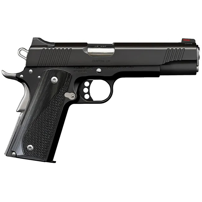 Kimber Mfg, Inc 3700596 Custom LW Nightstar 9mm Luger 9+1 5" Stainless Match Grade Barrel, Black Serrated Steel Slide, Black Aluminum Frame w/Beavertail, Black/Gray Laminate Grip - 3700596 - 669278375960