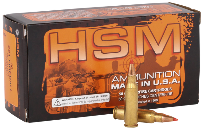 HSM 221FB9N Varmint  221 Rem Fireball 50 gr Hornady V Max 50 Rounds