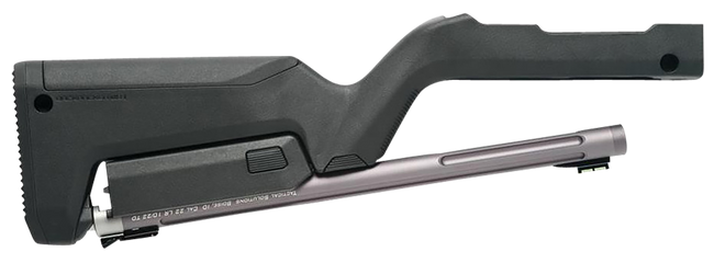 Tactical Solutions TDCGMGBBLK X-Ring Takedown Barrel and Stock Combo 22 LR 16.50" Gunmetal Gray Fluted & Threaded with Fiber Optic Sight, Black Magpul Backpacker Stock Fits Ruger 10/22 Takedown