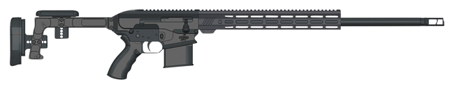 Bushmaster 0110001BLK BA30  308 Win 10+1 24" Black Threaded Barrel, Black Hard Coat Anodized 14" M-LOK Handguard, Black Aluminum Folding Chassis Stock, AR Style Grip, Ambidextrous