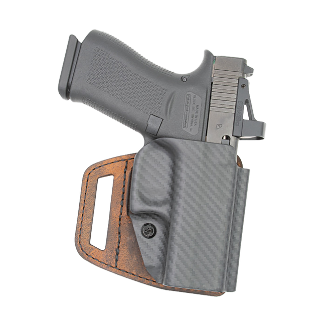 Versacarry VSL211365 V-Slide  OWB Brown Leather/Polymer Belt Slide Fits Sig P365 Right Hand